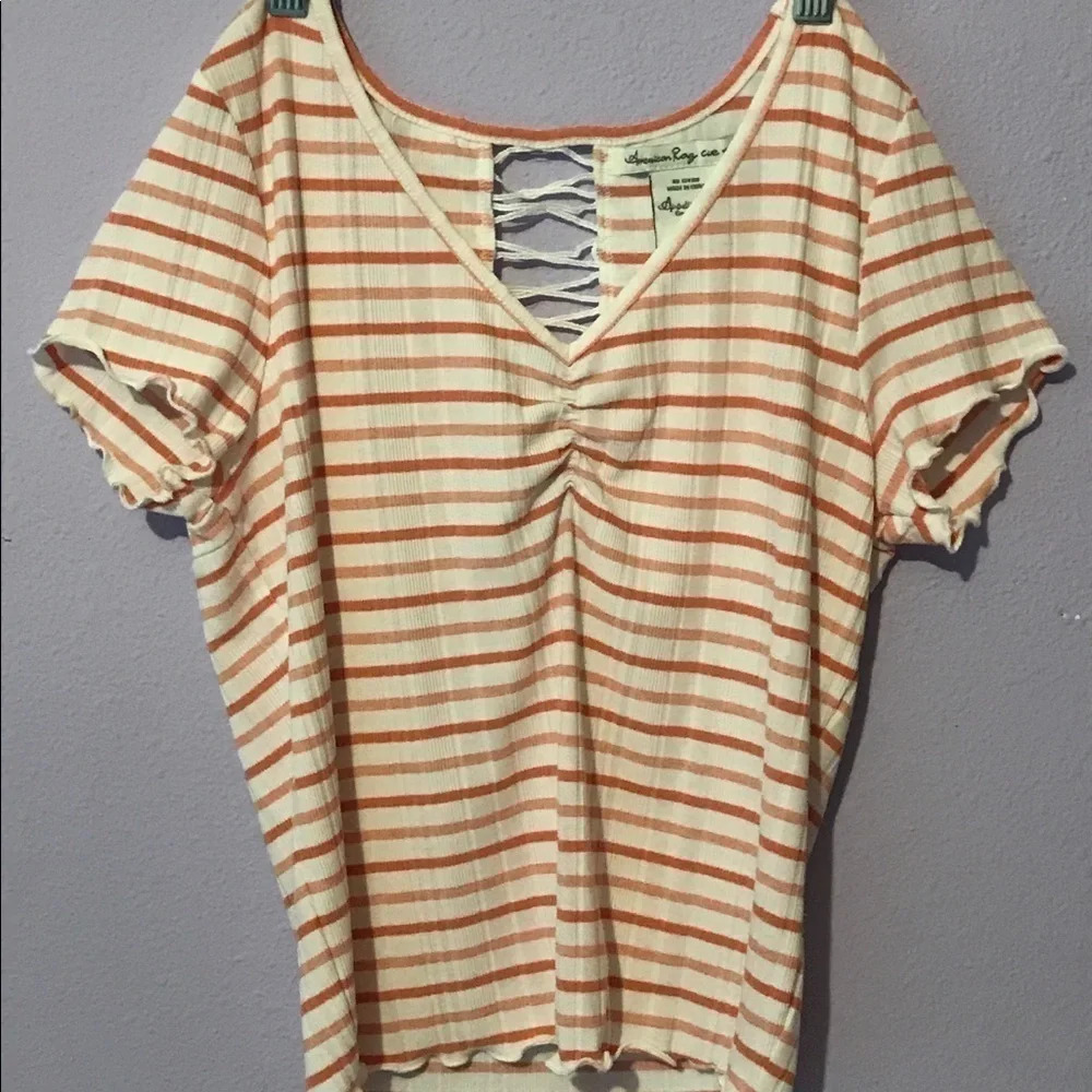 American Rag Ribbed Lettuce Hem Top